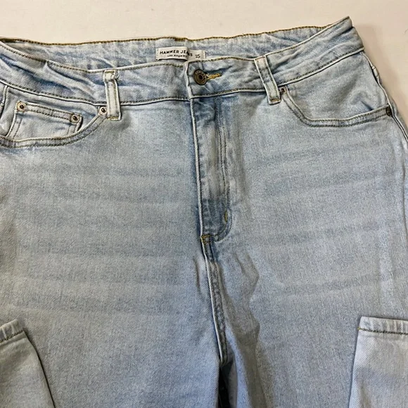 Hammer Jeans Women's High Rise Mom Jeans  Light Wash Tapered Denim Size 15 - Picture 2 of 6